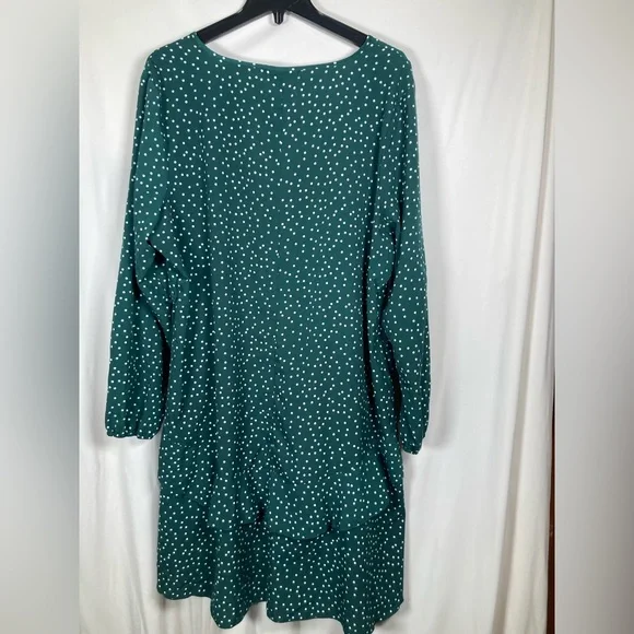 Uguest Green Polka Dot Long Sleeve Ruffle Dress Sz XXXL St.Patricks Day Spring - Picture 13 of 14